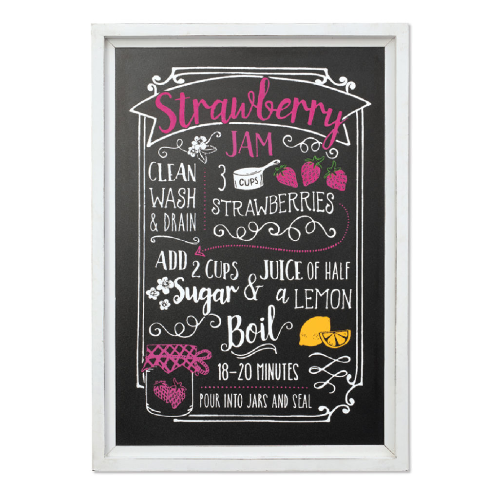 strawberry jam chalk transfer recipe art for making jam, kitchen decor