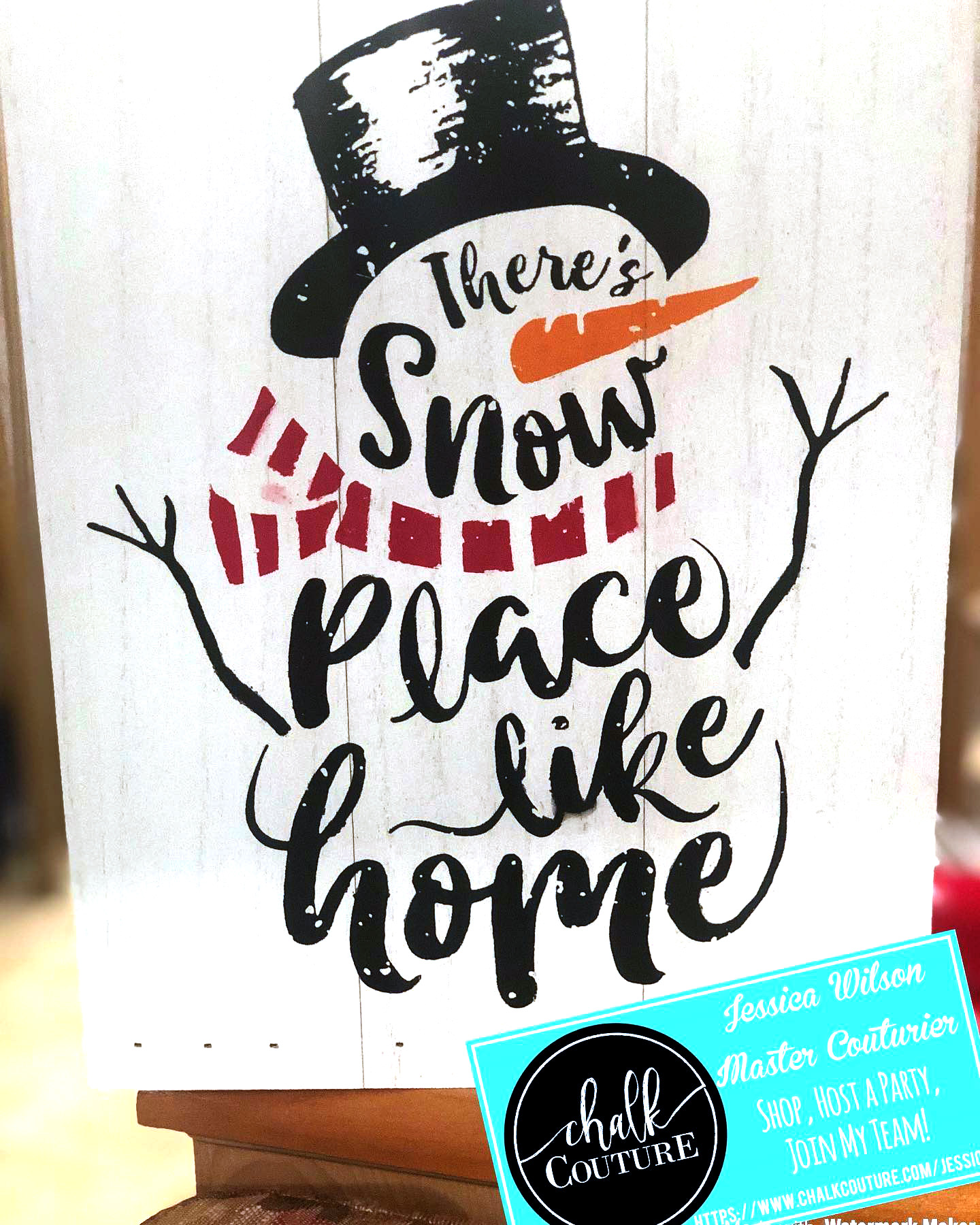 Snow Place Like Home Chalk Transfer on Pallet Board
