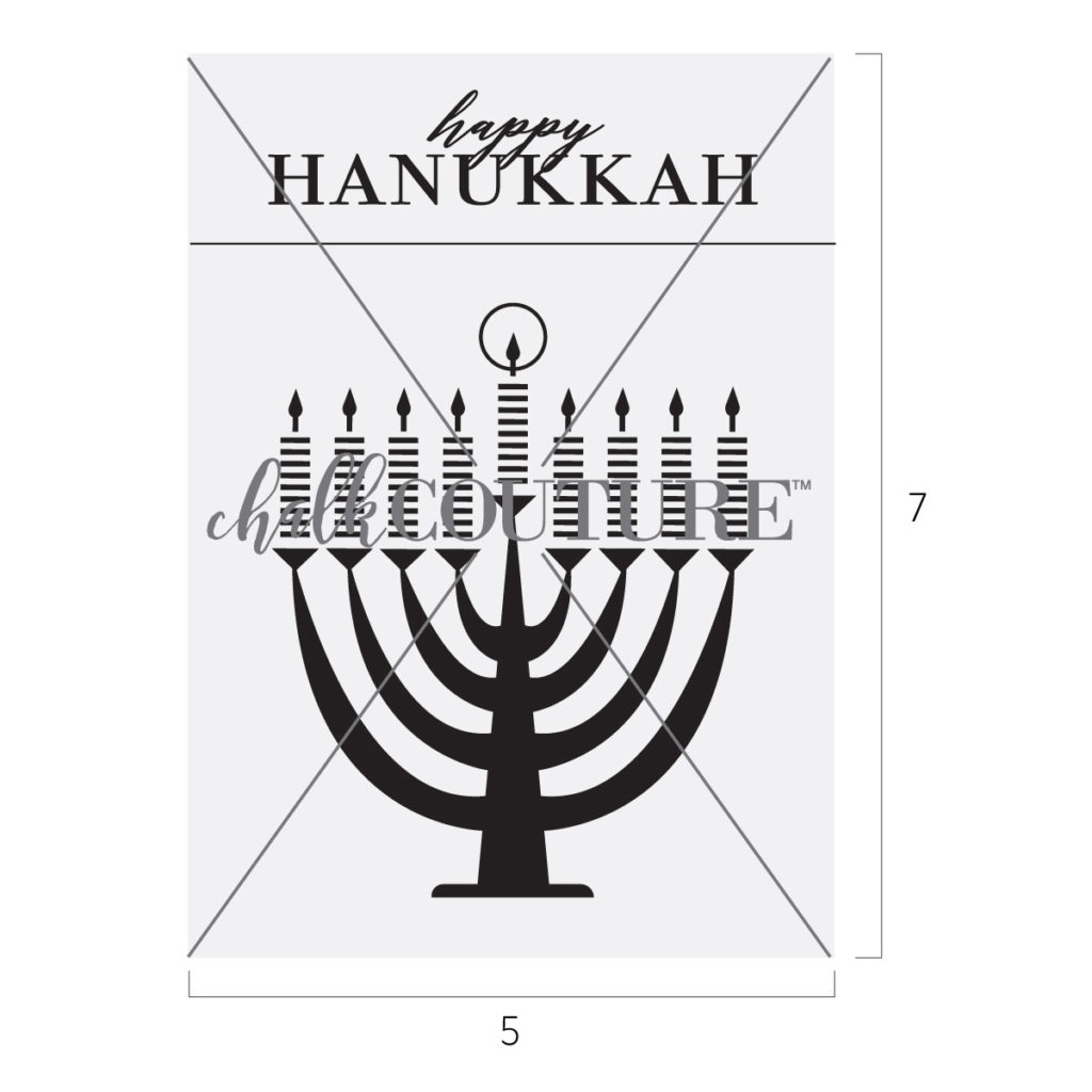 Happy Hanukkah Chalk transfer