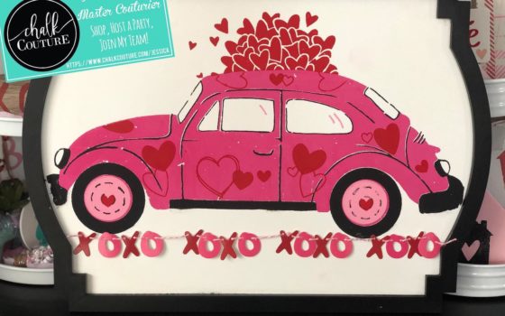 Vintage Bug Chalk Transfer Valentine's Day