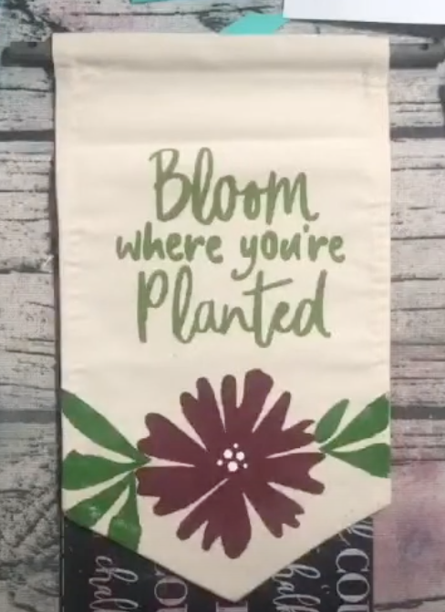 Bloom transfer on pennant banner