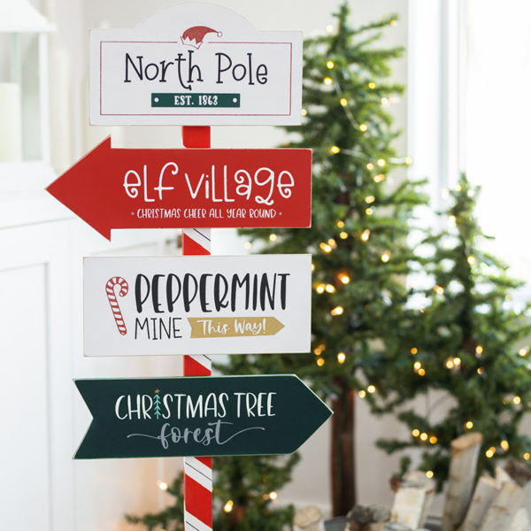 Christmas Directional Signs Chalk Transfer