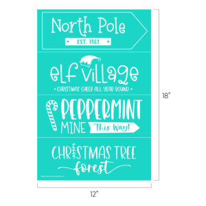 Christmas Directional Signs Chalk Transfer