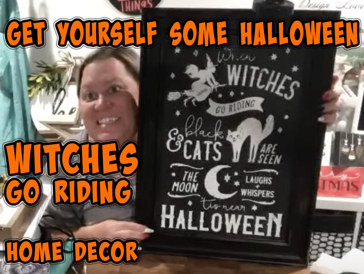 Get yourself some Halloween Witches Go Riding Decor