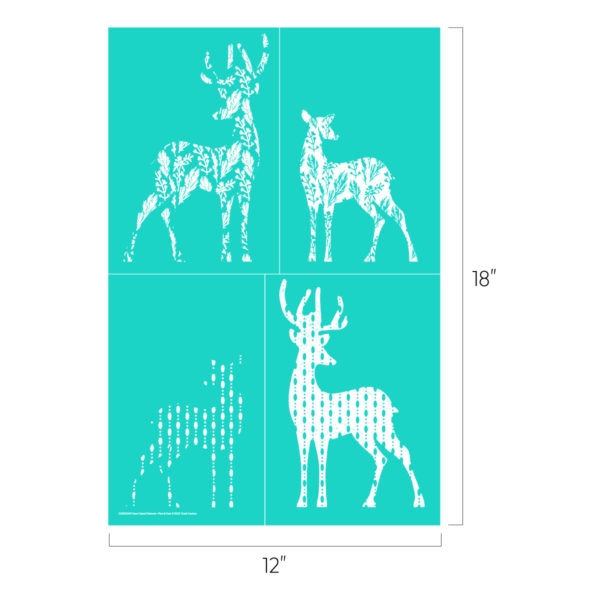 Chalk Couture Deer Cut Outs Patterns- Pine & Dots Transfer